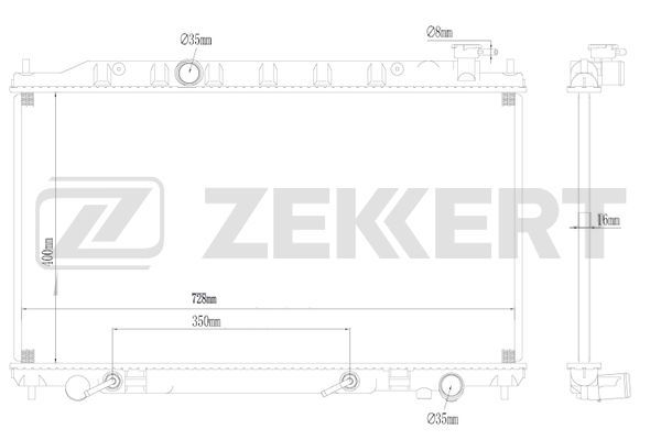 MK1625 ZEKKERT Радиатор, охлаждение двигателя