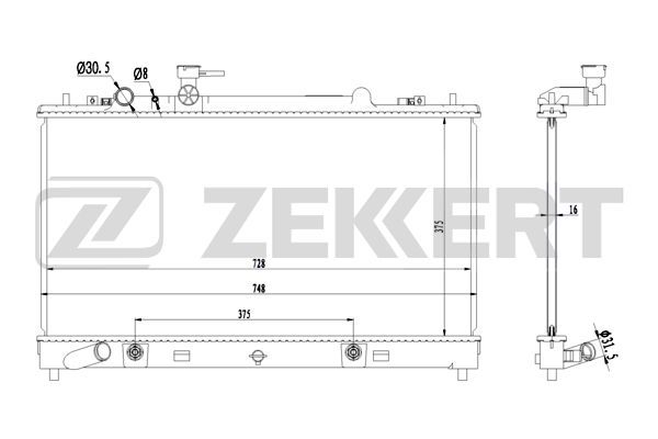 MK1204 ZEKKERT Радиатор, охлаждение двигателя