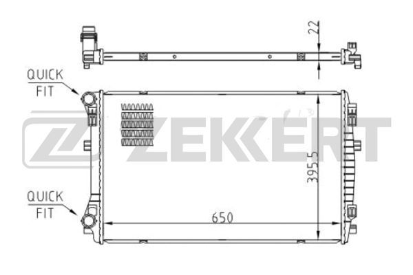 MK1557 ZEKKERT Радиатор, охлаждение двигателя