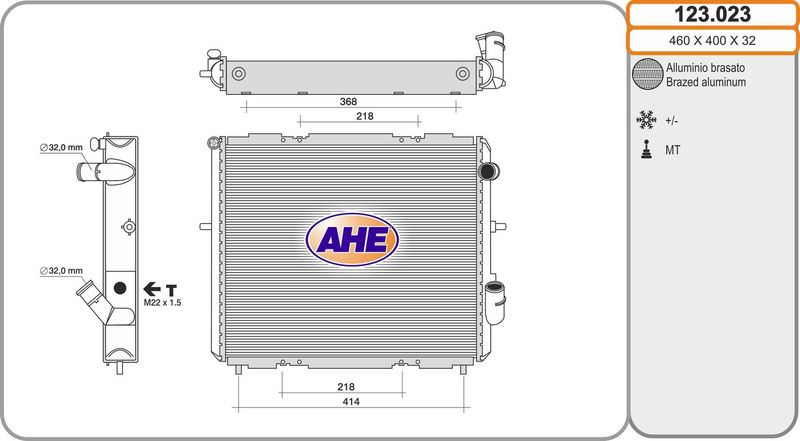123023 AHE Радиатор, охлаждение двигателя
