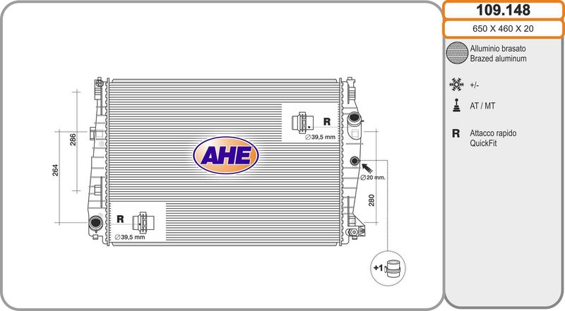 109148 AHE Радиатор, охлаждение двигателя