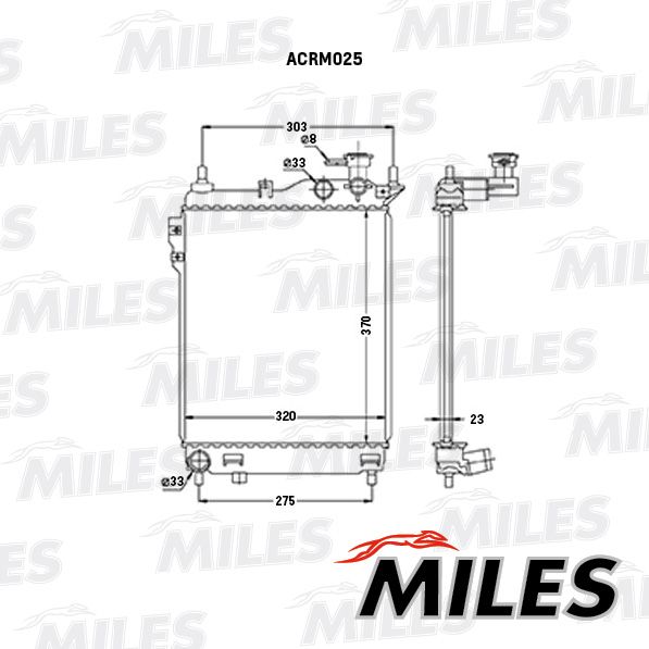 ACRM025 MILES Радиатор, охлаждение двигателя