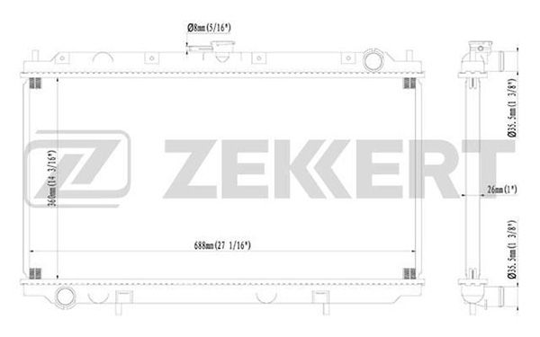 MK1097 ZEKKERT Радиатор, охлаждение двигателя