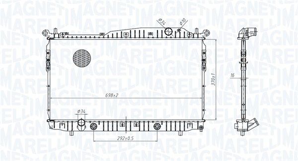 350213179600 MAGNETI MARELLI Радиатор, охлаждение двигателя