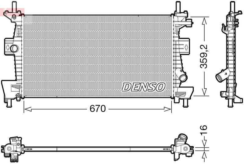 DRM10114 DENSO Радиатор, охлаждение двигателя