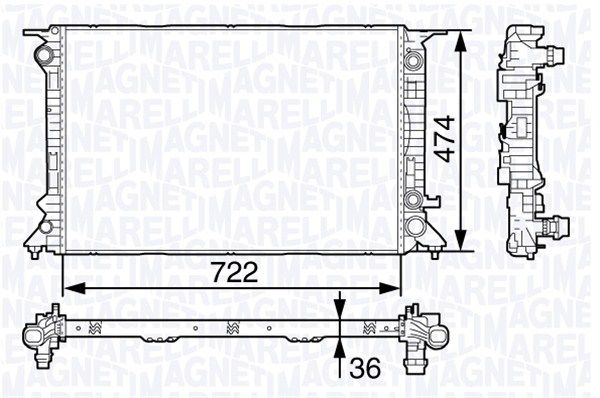 350213138800 MAGNETI MARELLI Радиатор, охлаждение двигателя