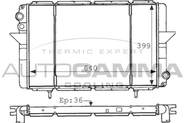 102852 AUTOGAMMA Радиатор, охлаждение двигателя