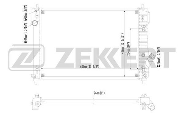 MK1206 ZEKKERT Радиатор, охлаждение двигателя