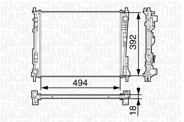 350213132100 MAGNETI MARELLI Радиатор, охлаждение двигателя