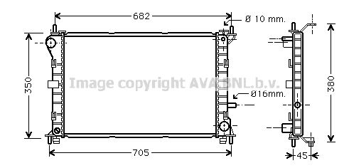 FD2265 AVA QUALITY COOLING Радиатор, охлаждение двигателя