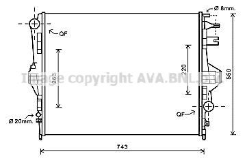 VNA2320 AVA QUALITY COOLING Радиатор, охлаждение двигателя