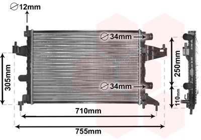 37002303 VAN WEZEL Радиатор, охлаждение двигателя