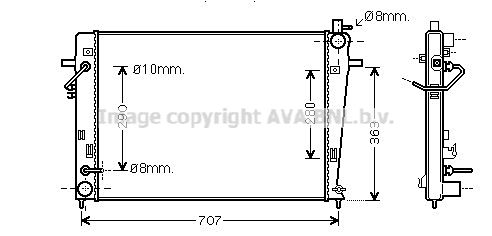 HY2203 AVA QUALITY COOLING Радиатор, охлаждение двигателя