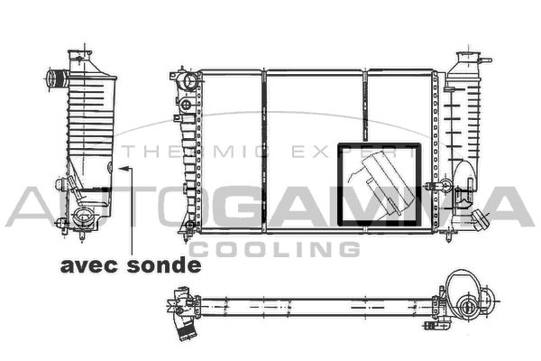 100236 AUTOGAMMA Радиатор, охлаждение двигателя