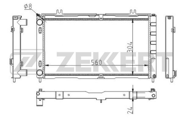 MK1501 ZEKKERT Радиатор, охлаждение двигателя