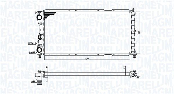 350213171400 MAGNETI MARELLI Радиатор, охлаждение двигателя