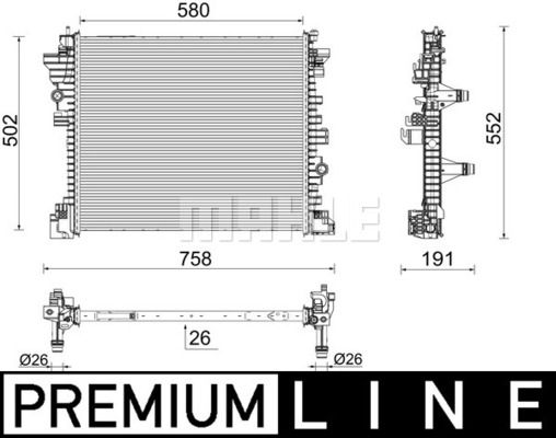 CR2598000P MAHLE Радиатор, охлаждение двигателя