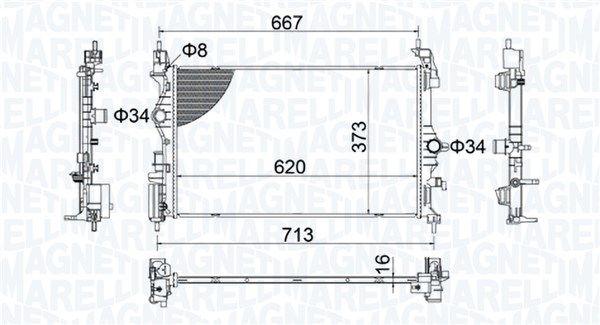 350213206800 MAGNETI MARELLI Радиатор, охлаждение двигателя