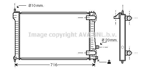 PEA2196 AVA QUALITY COOLING Радиатор, охлаждение двигателя