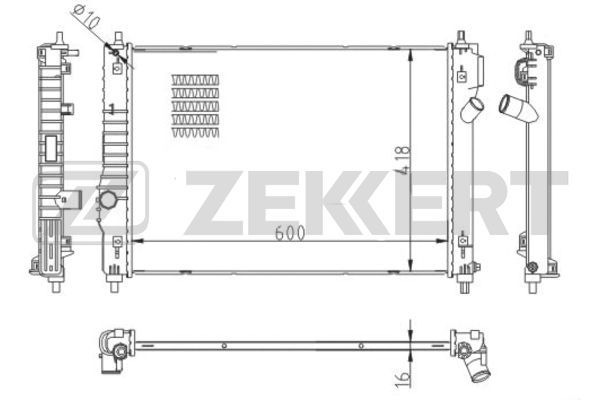 MK1554 ZEKKERT Радиатор, охлаждение двигателя