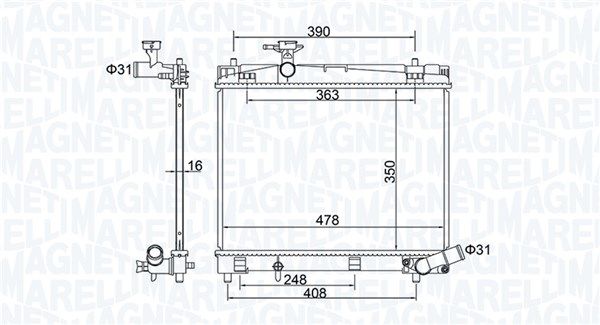 350213208400 MAGNETI MARELLI Радиатор, охлаждение двигателя