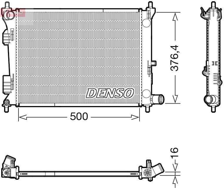 DRM41017 DENSO Радиатор, охлаждение двигателя