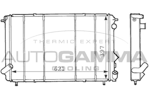 100888 AUTOGAMMA Радиатор, охлаждение двигателя