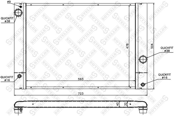 1025337SX STELLOX Радиатор, охлаждение двигателя