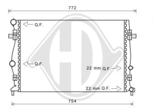 DCM3474 DIEDERICHS Радиатор, охлаждение двигателя