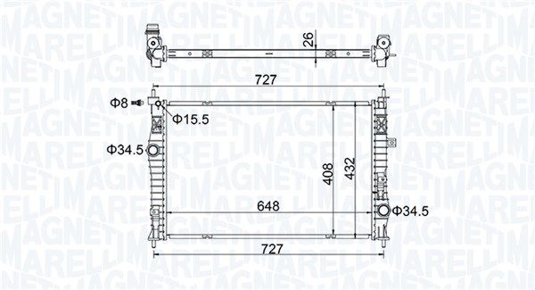 350213207200 MAGNETI MARELLI Радиатор, охлаждение двигателя