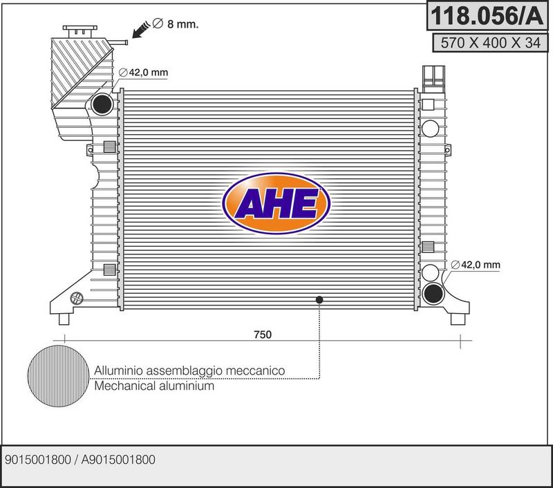 118056A AHE Радиатор, охлаждение двигателя