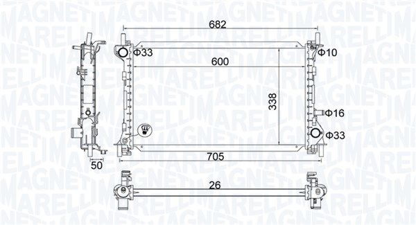 350213201200 MAGNETI MARELLI Радиатор, охлаждение двигателя