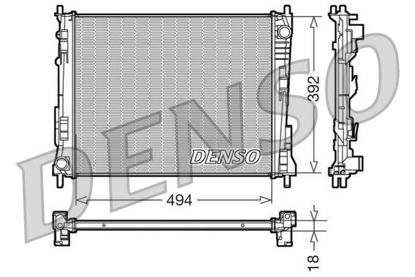 DRM23078 DENSO Радиатор, охлаждение двигателя