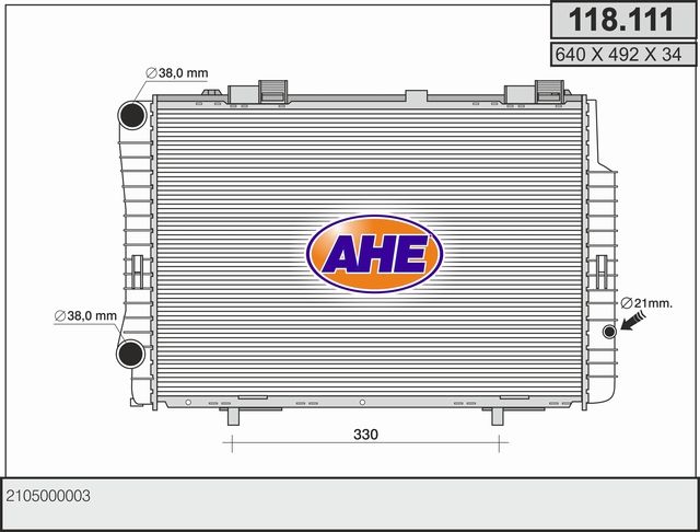 118111 AHE Радиатор, охлаждение двигателя