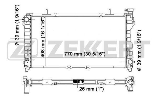 MK1148 ZEKKERT Радиатор, охлаждение двигателя