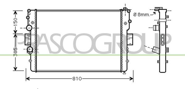 FT927R001 PRASCO Радиатор, охлаждение двигателя