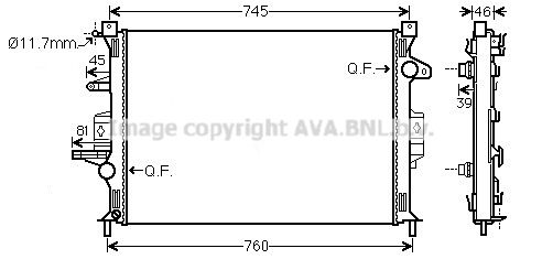 VO2186 AVA QUALITY COOLING Радиатор, охлаждение двигателя