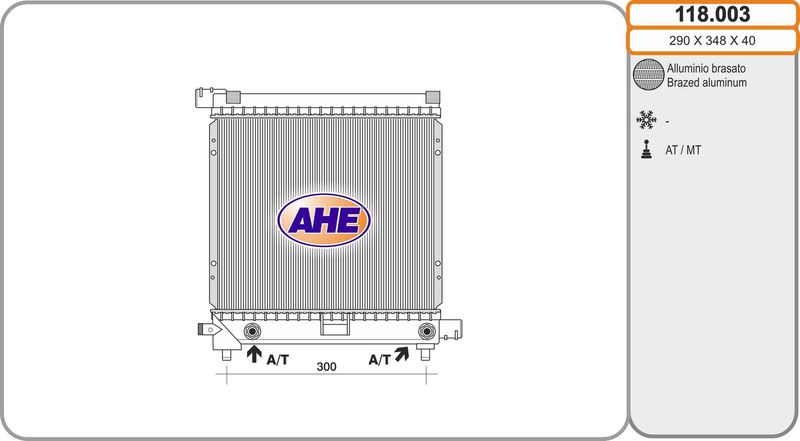 118003 AHE Радиатор, охлаждение двигателя