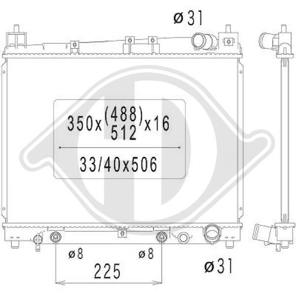 DCM3214 DIEDERICHS Радиатор, охлаждение двигателя