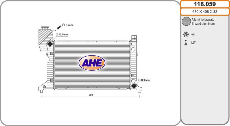 118059 AHE Радиатор, охлаждение двигателя