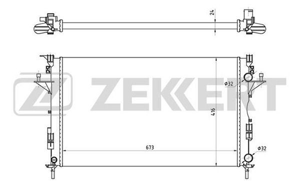 MK1429 ZEKKERT Радиатор, охлаждение двигателя