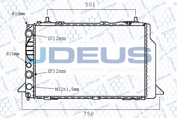 M0010690 JDEUS Радиатор, охлаждение двигателя