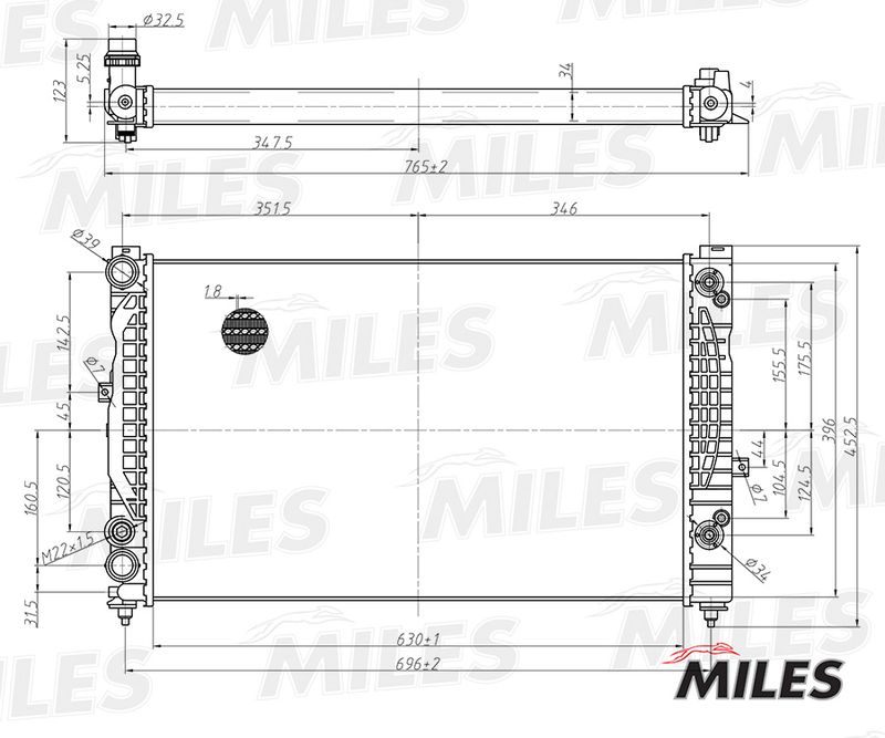 ACRM013 MILES Радиатор, охлаждение двигателя