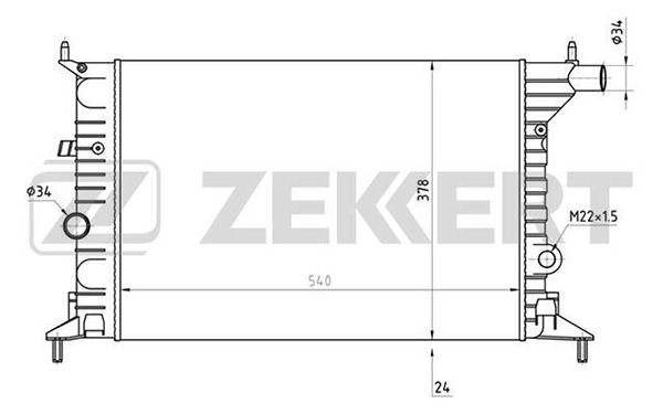 MK1076 ZEKKERT Радиатор, охлаждение двигателя