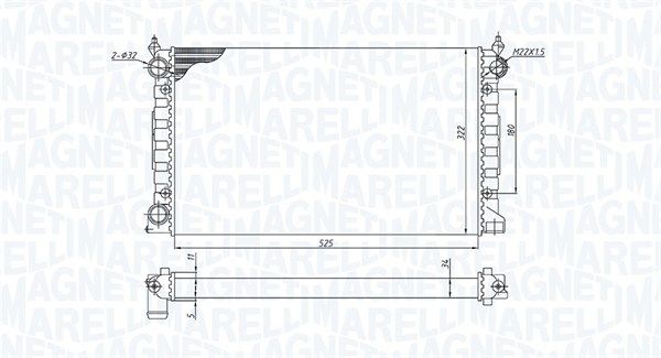 350213189600 MAGNETI MARELLI Радиатор, охлаждение двигателя