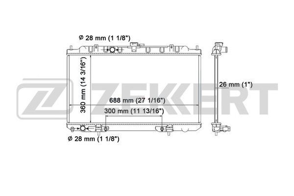 MK1541 ZEKKERT Радиатор, охлаждение двигателя