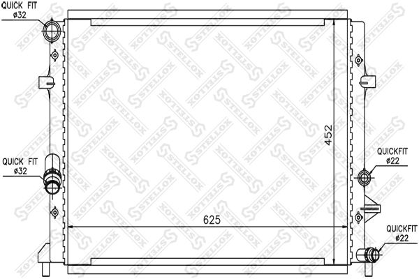 1026435SX STELLOX Радиатор, охлаждение двигателя