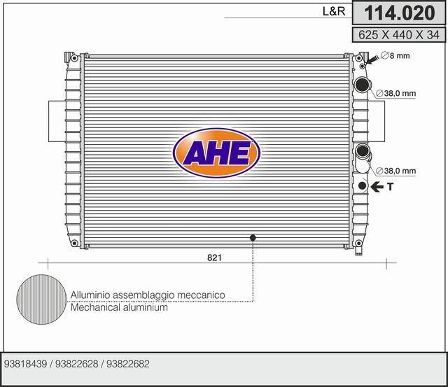 114020 AHE Радиатор, охлаждение двигателя