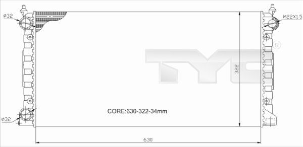 7370034R TYC Радиатор, охлаждение двигателя