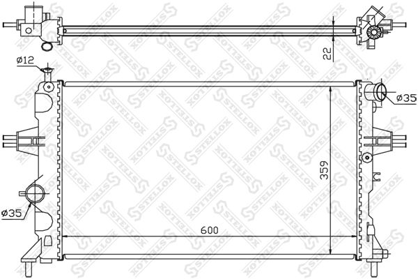 1025266SX STELLOX Радиатор, охлаждение двигателя